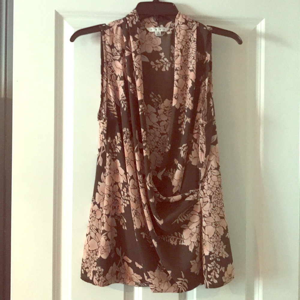 CAbi dusty rose/brown sleeveless top